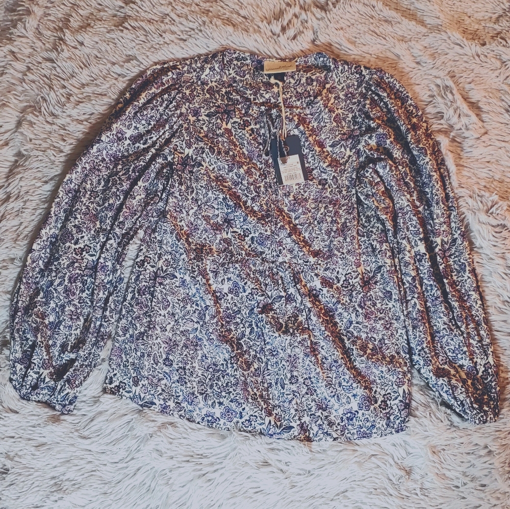 Universal Threads Purple Floral Long Sleeve Top xs